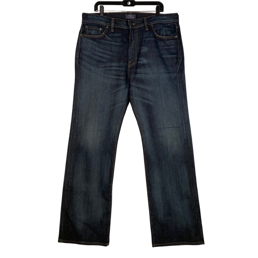 Lucky Brand Mens Dark Wash Bootcut Jeans W38 L34 Casual Denim Pants